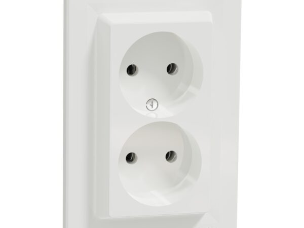Schneider Electric Asfora – Dvostruka utičnica bez uzemljenja, 16A, bijela