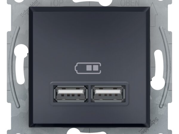 Schneider Electric Asfora dvostruki USB punjač 2,1 A, crni