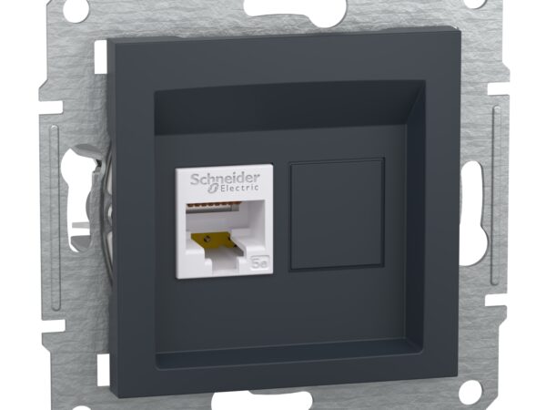 Schneider Electric Asfora podatkovna utičnica bez okvira, RJ45 kat.5e UTP, crna