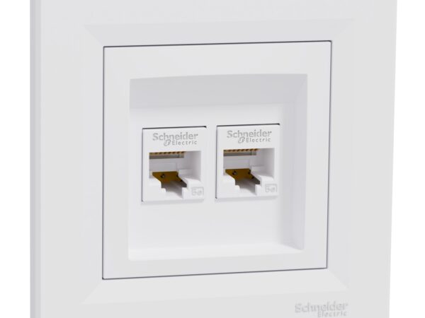 Schneider Electric Asfora, dvostruka podatkovna utičnica RJ45 kat.5e UTP, bijela