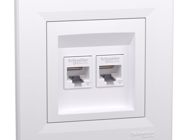 Schneider Electric Asfora dvostruka podatkovna utičnica, bijela, RJ45 kat.6 UTP