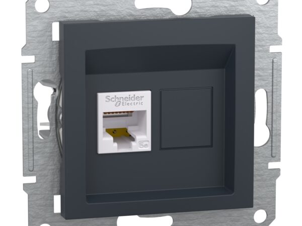 Schneider Electric Asfora podatkovna utičnica bez okvira RJ45 kat.5e STP, crna