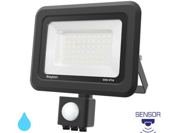 Braytron 50W LED reflektor sa senzorom - crni