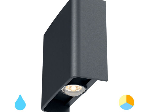 Braytron Spoljašnja LED zidna svjetiljka, 2x1W, siva, IP65